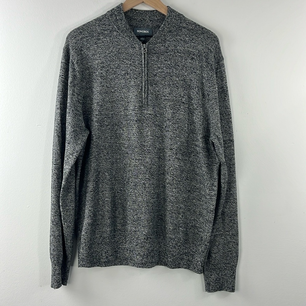 Bonobos Mens Cashmere Blend Pullover 1/4 Zip Sweater Slim Fit Size L Old Money